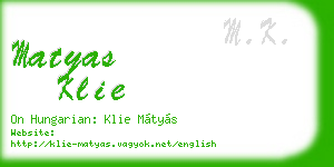 matyas klie business card